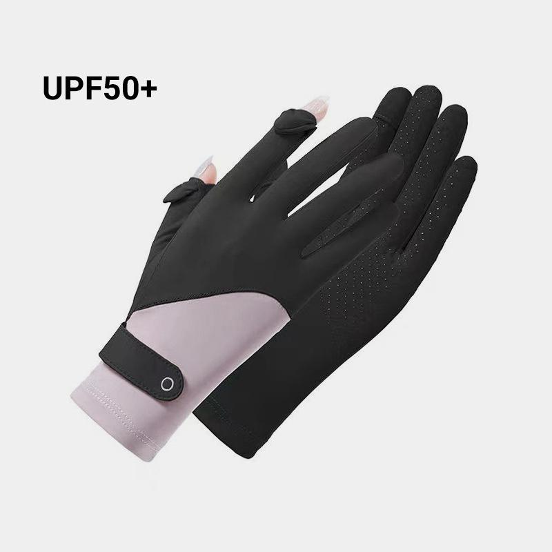 Летние перчатки с защитой от ультрафиолета, тонкие шелковые перчатки из льда, быстросохнущие солнцезащитные перчатки, прохладные, для вождения, езды на велосипеде, противоскользящие перчатки UPF50+ для женщин