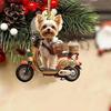 Акриловое Рождественское украшение Щенок на мотоцикле для елки или автомобиля