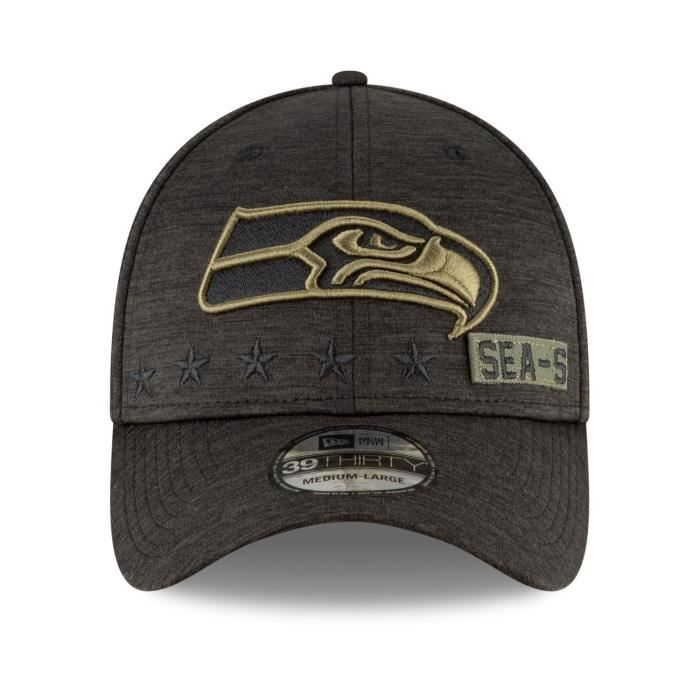 Casquette New Era 39Thirty - Seattle Seahawks - Salute To Service 2020 - Broderies Et Impression Camouflage
