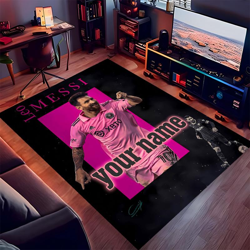 Custom personalization Inter Miami Messi Print Area Rug - Soft, Washable Non-Slip Indoor Mat,Living Room,Home&Office Decorative Rug