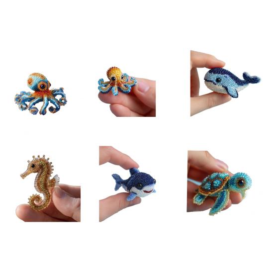 Octopus Bead Embroidery Kit DIY Ocean Animals Craft Set with Full-Color Instruction Sheet Bead Embroidery Starter Kit Gift for Craft Lovers Beginners