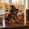 Unique Handmade Gift Idea Halloween Faux Pearl Painting Kit, Puppy Ghost 3D Art Craft Stress Relief for Adults Beginners, Home Wall Decor, DIY