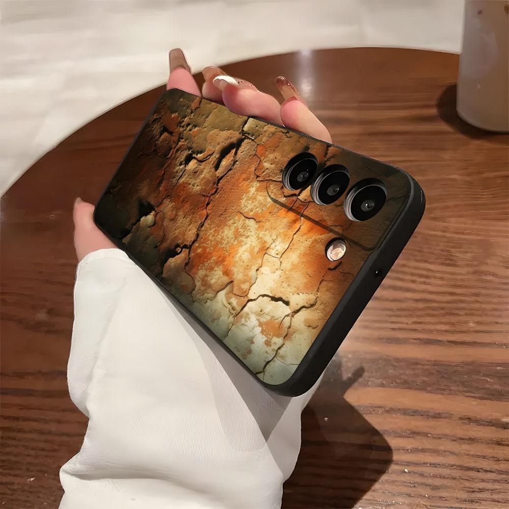 Grunge Texture Rusty Phone Case For Samsung S25 S24 FE S23 S22 S21 Plus S20 Ultra Note20Ultra Black Soft Shell