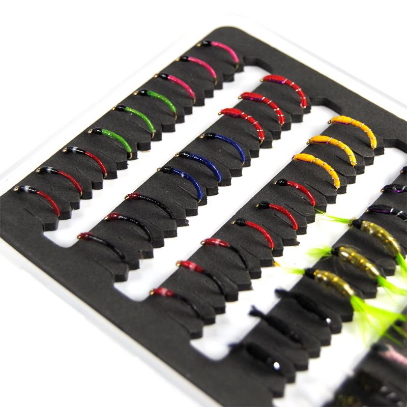 76 шт., Нимфа, Скад, Мидж, нахлыстовая рыбалка, тонкая коробка для ловли форели, путассу, приманки, приманки, рыболовные снасти