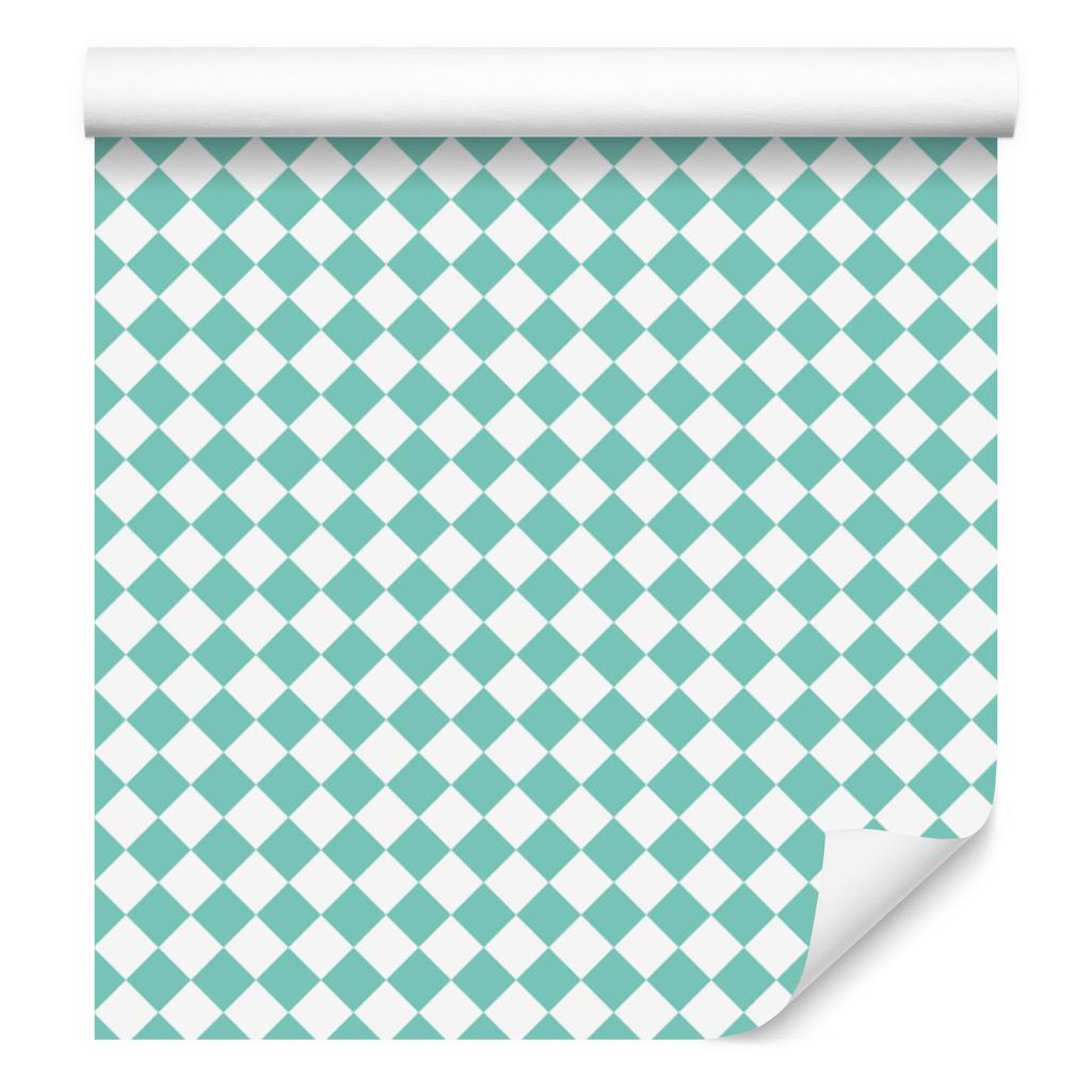 Geometric rhombus wallpaper mint and white, mint background 50x1000