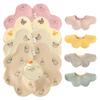 GoUseGo Детский водонепроницаемый набор из хлопка в форме лепестка, однотонный, для мальчиков и новорожденных, подарок на детский праздник, слюнявчики, 360° двусторонний, 4 шт., 100% гладкий, большой, толстый,