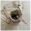 Pearl Handbag Mobile Phone Small Square Bag Temperament Solid Color Aesthetic Crossbody Bag Shoulder Bag Women