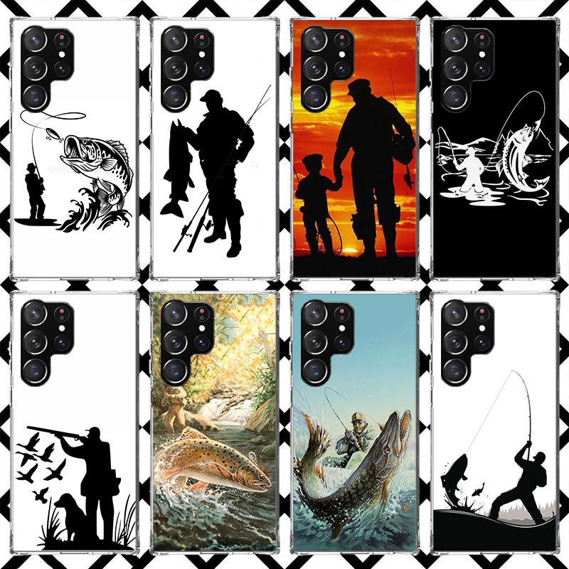 Hunting Fishing Man Phone Case for Samsung Galaxy S26 S25 Edge S24 S23 Ultra S22 Plus S21 FE S20 + Soft Cover Print Fundas Galax