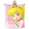 Princess Peach Star Fleece Throw Blanket Super Marioo Blanket for Home Office Super Warm Bed Rug