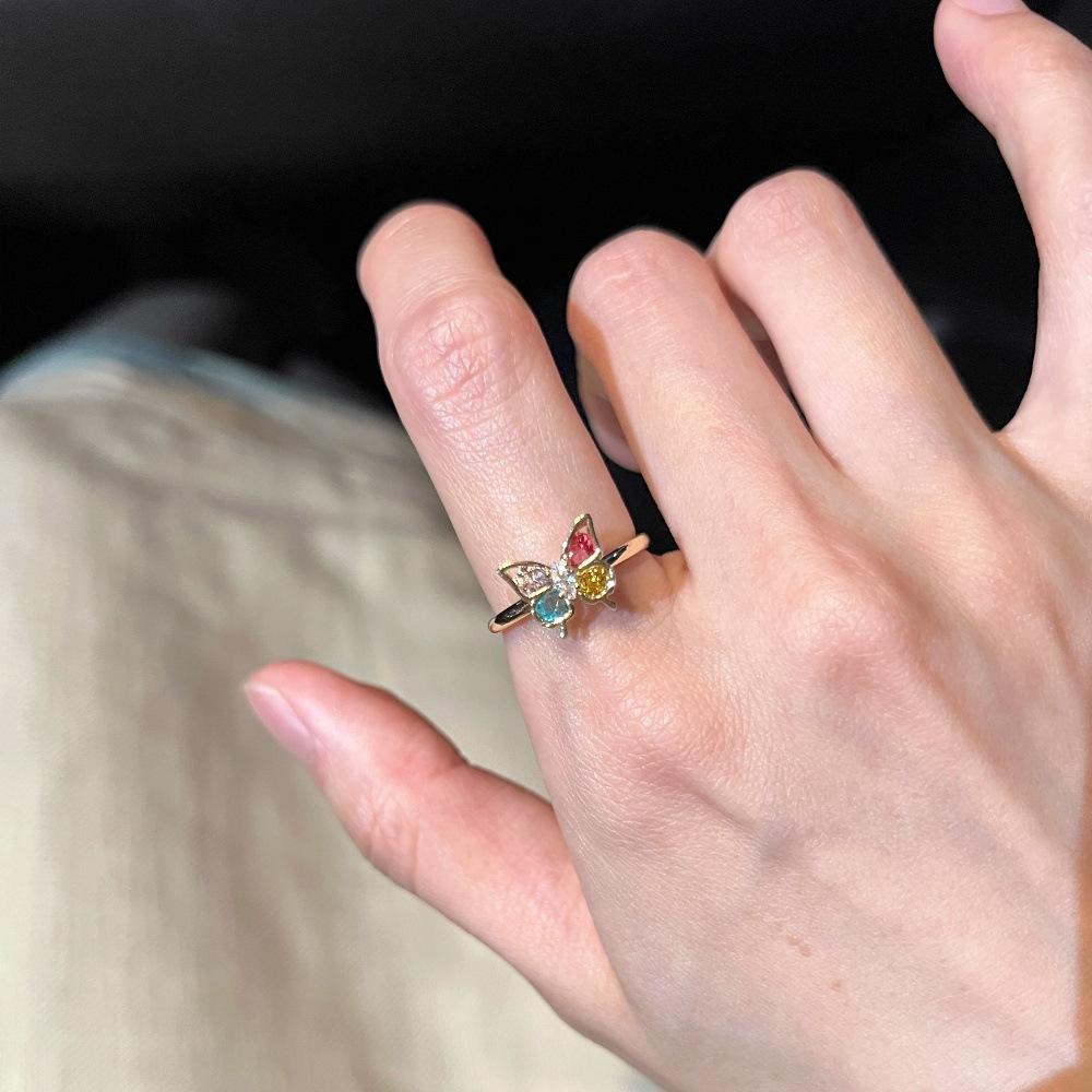 Декоративное эмалевое кольцо с бусинами, уникальное кольцо, изысканное кольцо на указательный палец, новый продукт.