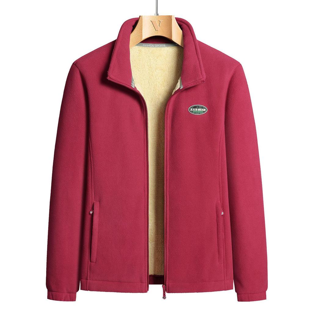 Plus Size Couple's Double-Sided Fleece Jacket: Men's Lamb Fleece Cardigan for Autumn & Winter