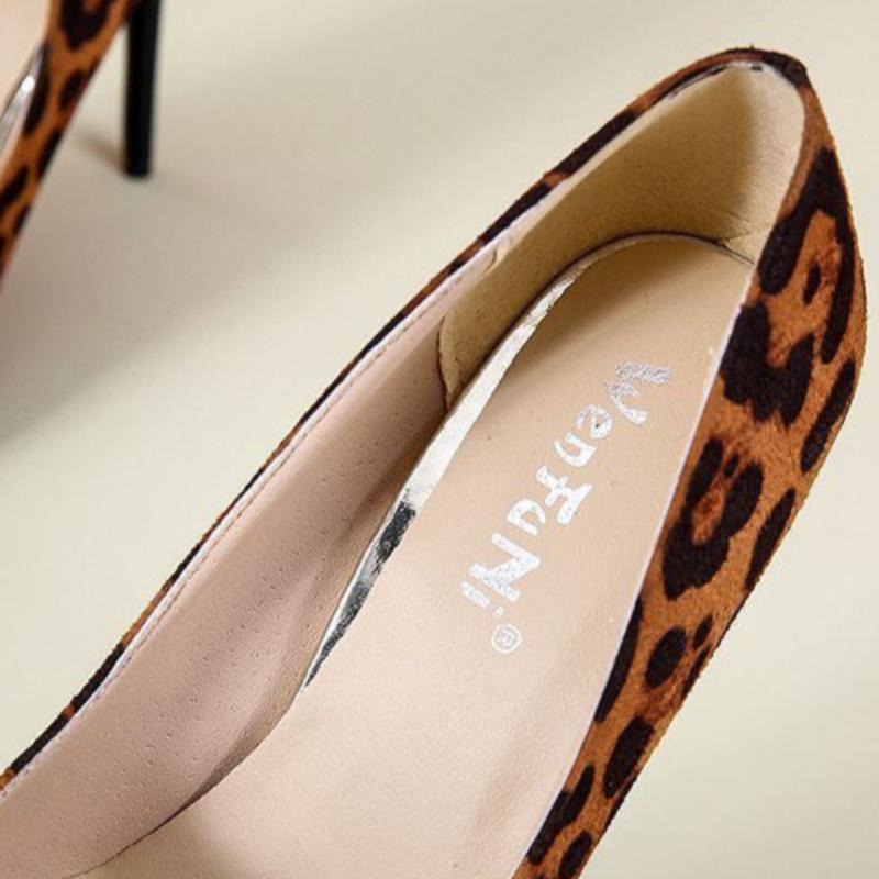 Новые женские тенденции: высокие каблуки, тонкие каблуки, сексуальные профессиональные туфли с леопардовым принтом