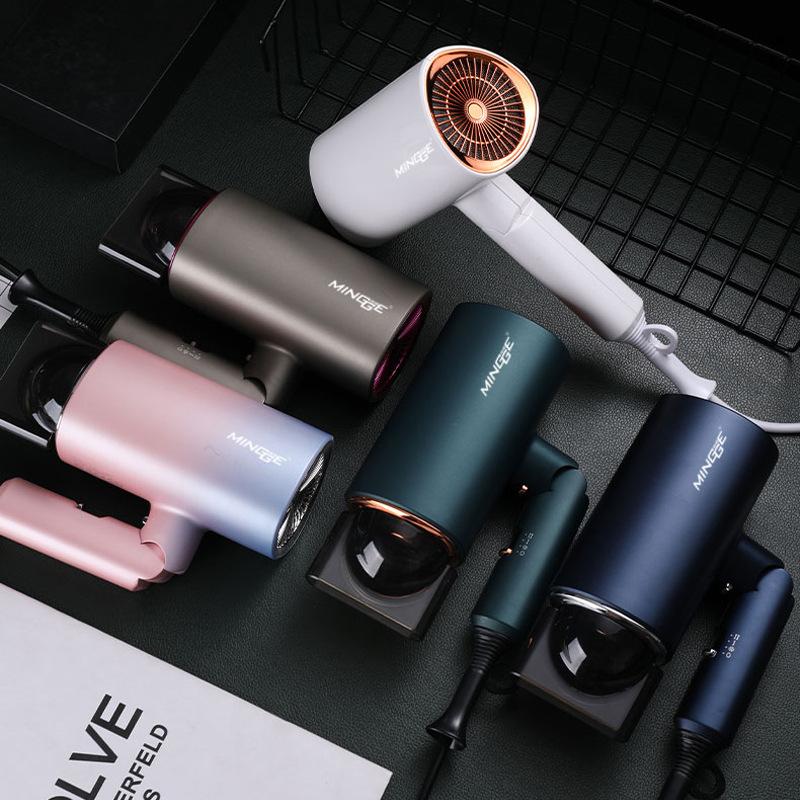 Popular Foldable Hair Dryer 1800W Blue Light Negative Ion Super Silent US/EU/UK/Plug 110V/220V Home Barber Recommended