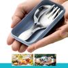 Нержавеющая сталь Портативная ложка вилка Короткая ручка Студенческая посуда Десерт Фрукты Мини Столовые приборы Для пешего туризма Кемпинг Посуда для приготовления пищи
