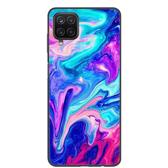 Чехол для Samsung A12, 2021, черные мягкие силиконовые чехлы из ТПУ для телефонов Samsung Galaxy A12 M12, чехол с крутым дизайном, чехол-бампер A 12