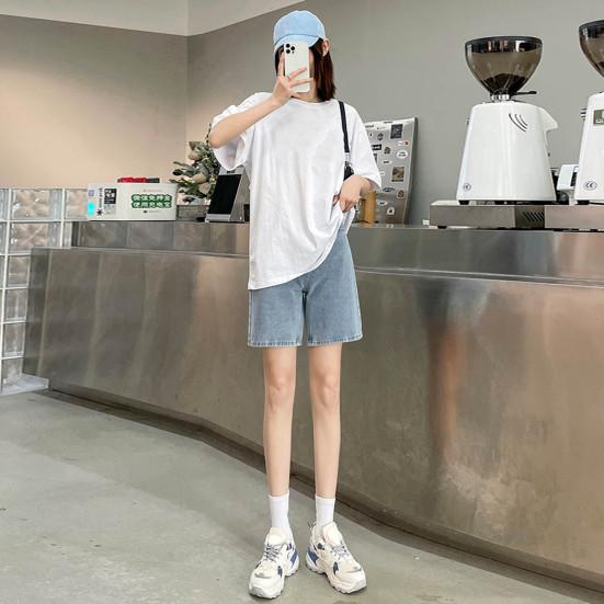 Джинсы длиной прямой, с высокой талией, застежкой-молнией и пуговицами, карманы в стиле ретро, ​​сплошной цвет, свободные женские туфли