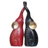 Набор статуэток слонов (2 шт), Black & Red Cute Elephant Statues Animal Figurines Set,