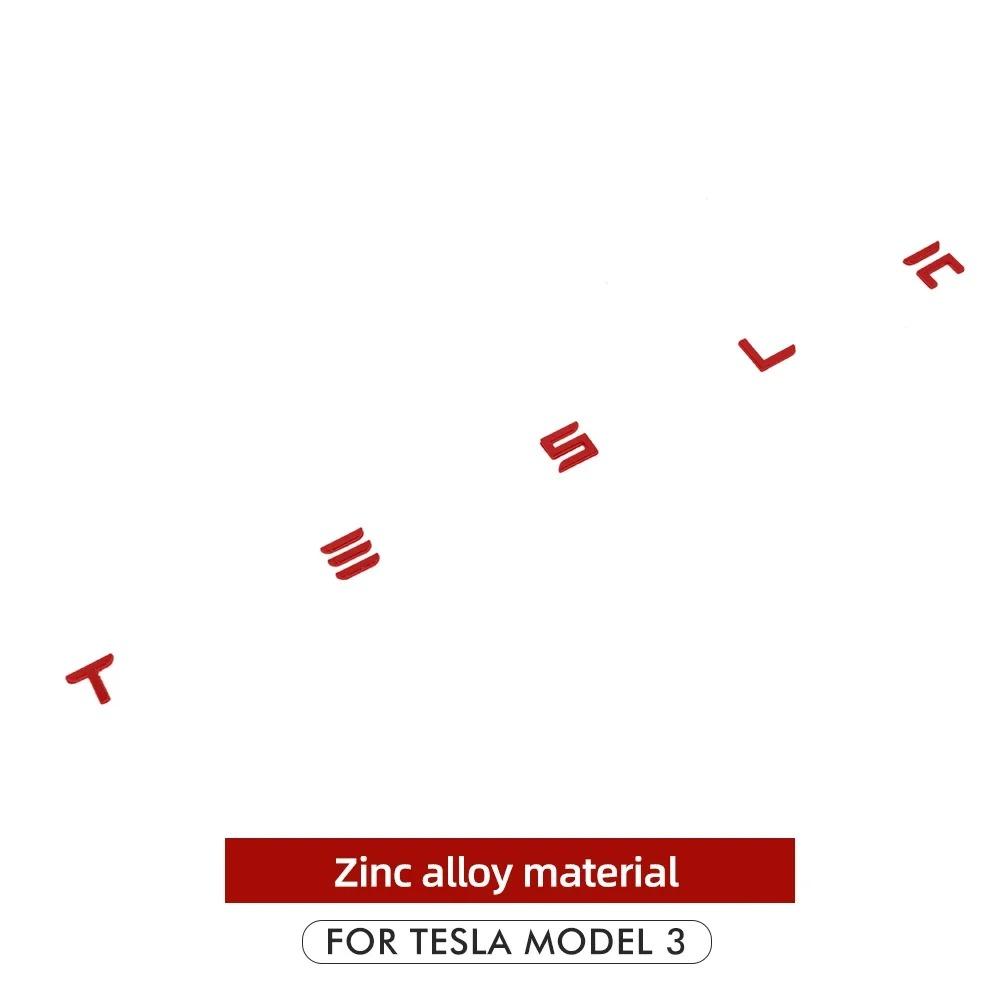 ALJ1 SpaceX Letters Sticker For Tesla Model 3 X Y S Tail Letter Label Emblem Car Accessories Stickers Logo Emblems Zinc Alloy SPACEX