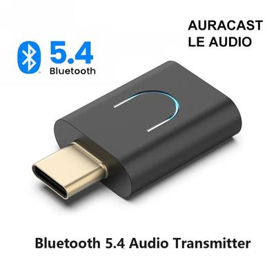 Беспроводной аудиоадаптер Bluetooth 5.4 Type-C APTX HD LL с низкой задержкой Адаптивный передатчик с Auracast Для PS4 Ноутбука ПК ТВ