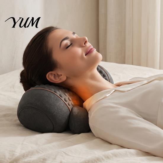 Office Chair Massage Cushion Electric Neck Massager Pillow, 3-in-1 Cervical Heat Vibration And Lift Ergonomic Shoulder Relief Pillow Function, Memory