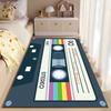 Retro Cassette Tape Design Rug Non-slip rug suitable for living room and bedroom sofas.