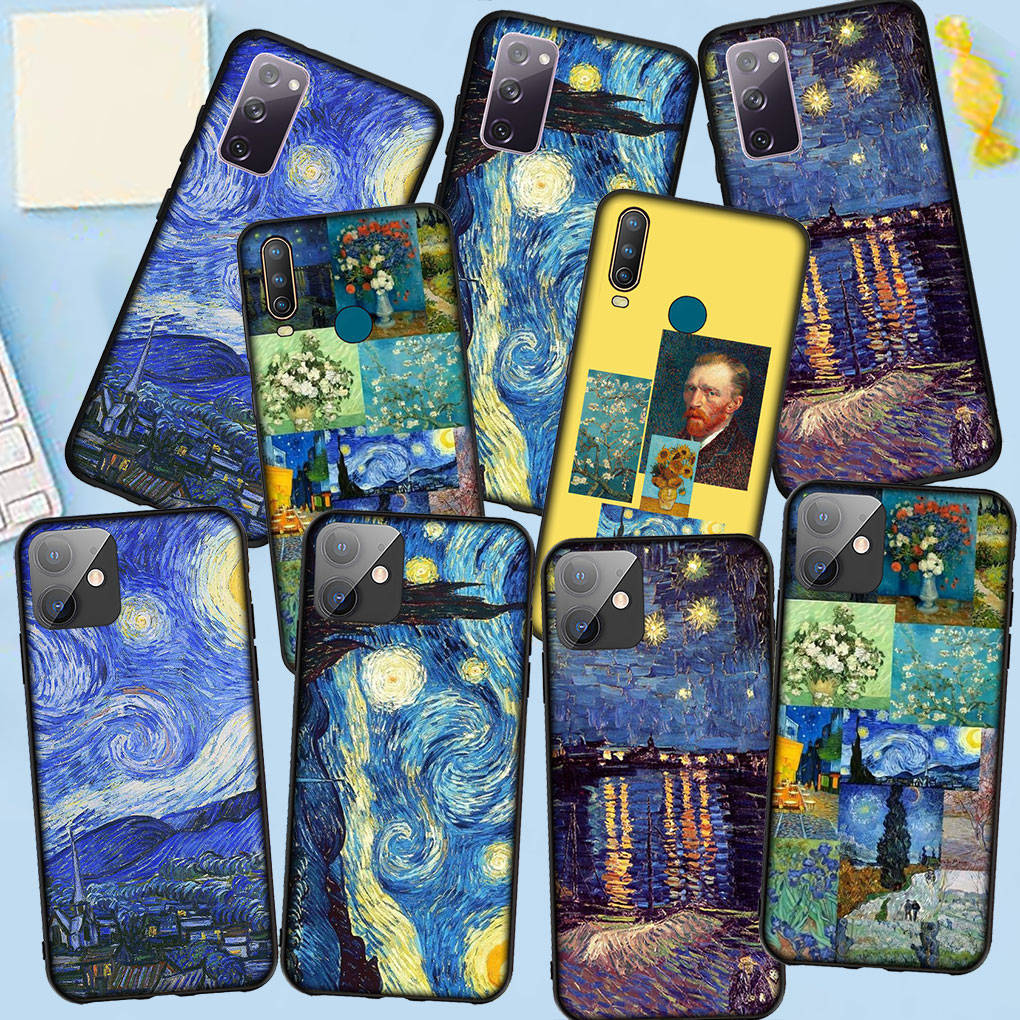 Чехол для телефона Samsung Galaxy S25 S24 S23 iPhone 16 15 Xiaomi Redmi Note 14 13 12 16E X 11 Pro OPPO Moto Huawei Wallpaper Van Gogh Starry Night Cover