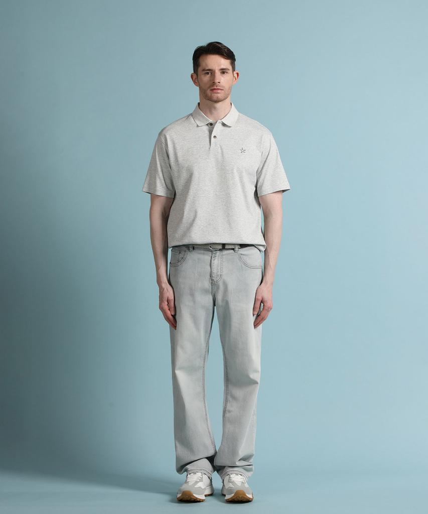 PANICALE Gray Logo Short Sleeve Polo Shirt
