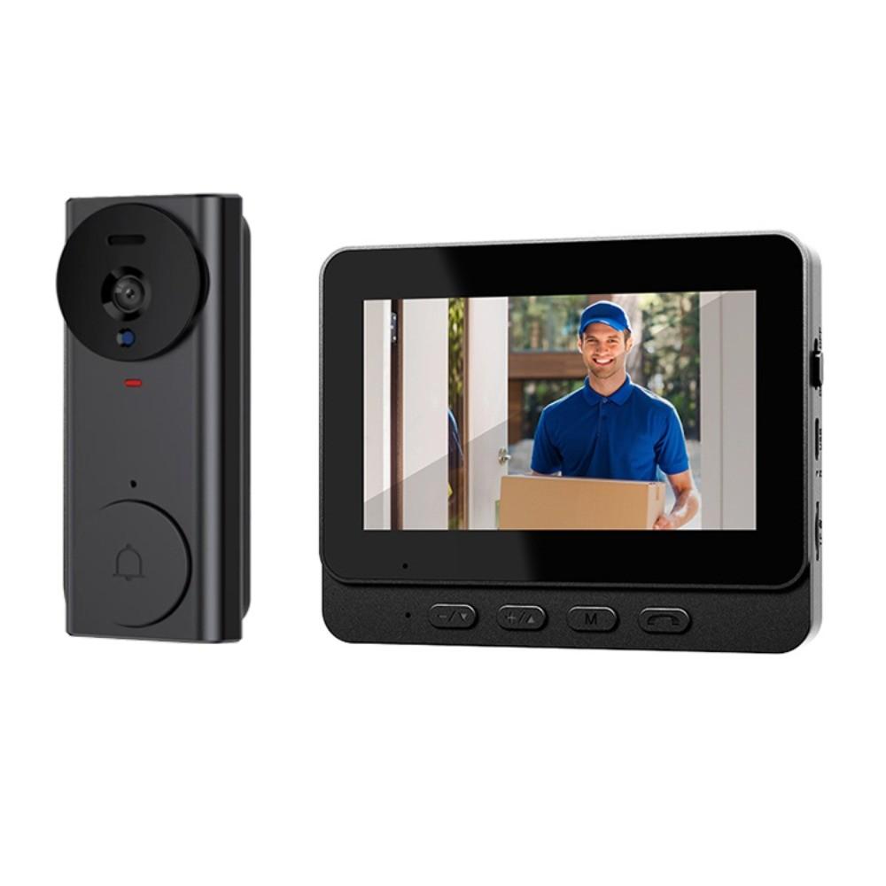 2.4G HD Камера дверного звонка 4.3-дюймовый IPS экран Умный дверной звонок Дом Офис Квартира Видеодомофон Дверная камера