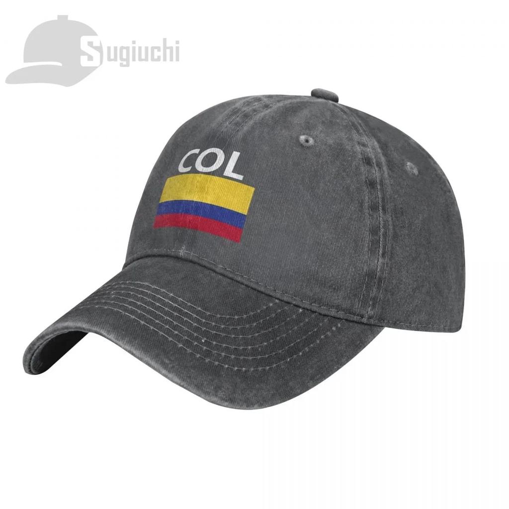 Colombia Flag With Letter Washed Cotton Cap Gorras Snapback Caps Baseball Dad Outdoors Travel Sun Hats Casquette