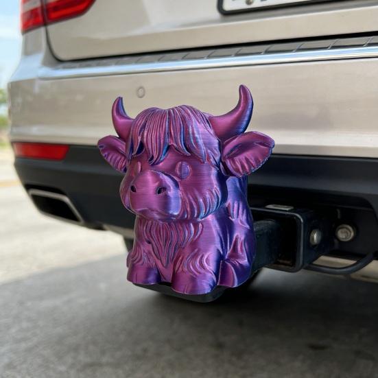 Trailer Hitch Cover Highland Cow Design Scratch Resistant Plastic Ball Cap Small Trailer Hitch Cover Funny Truck Accessory