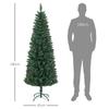 Artificial Christmas Tree 180 cm Slim Christmas Tree with Foldable Steel Stand, 479 Needle Branches Green