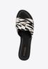 Wittchen Women's Animal Print Leather Flip-Flops In Black And Beige, Black And Beige, Natural Leather