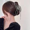 Large Hair Claw Clip With Tassel Decor Vintage Chinese Style Alloy Accessory Women Elegant Updo Holder