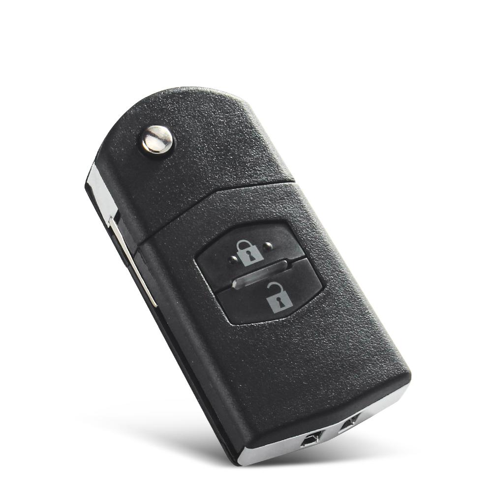 KEYYOU 10x 2/3/4 Buttons Remote Key Case Fob Shell Flip Folding For Mazda 2 3 5 6 M6 MX5 CX5 CX7 CX9 RX8 2011-2015