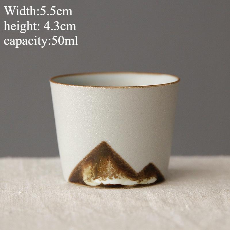 Керамическая кофейная кружка ручной работы с деревянной ручкой - Ретро чайная чашка, Офисная чашка для воды, Дизайн с фильтром, Уникальный подарок на день рождения