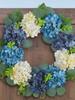40 см синие венки из гортензий, искусственные цветы для лета, венок из гортензий для входной двери, фермерского дома, стены, окна, вечерние украшения