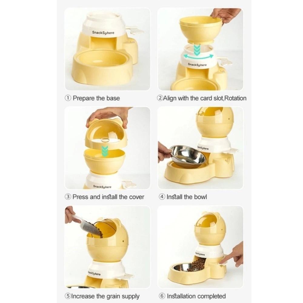 Visual Window Automatic Pet Feeder Large Capacity Pet Food Dispenser Cat Feeding Bowl Multi-Pet