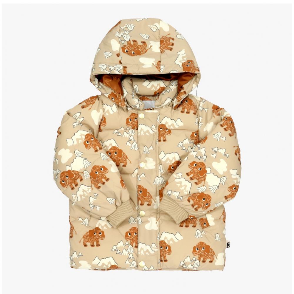 Mini Rodini Kids Jacket Hooded Puffer Mammoths Aop 2571011413