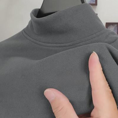 Мужская флисовая футболка с длинным рукавом и полуводолазкой — теплая, универсальная зимняя рубашка для подростков