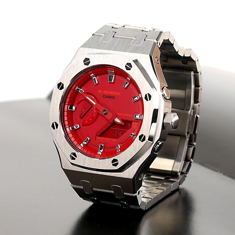 Casio Унисекс 44-миллиметровые красные часы GA-2100-4A(Часы1--)