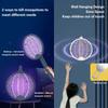 Electric Mosquito Swatter 3000V Foldable USB Rechargeable Handheld Bug Zapper with UV Light Trap for Indoor Outdoor Pest Control