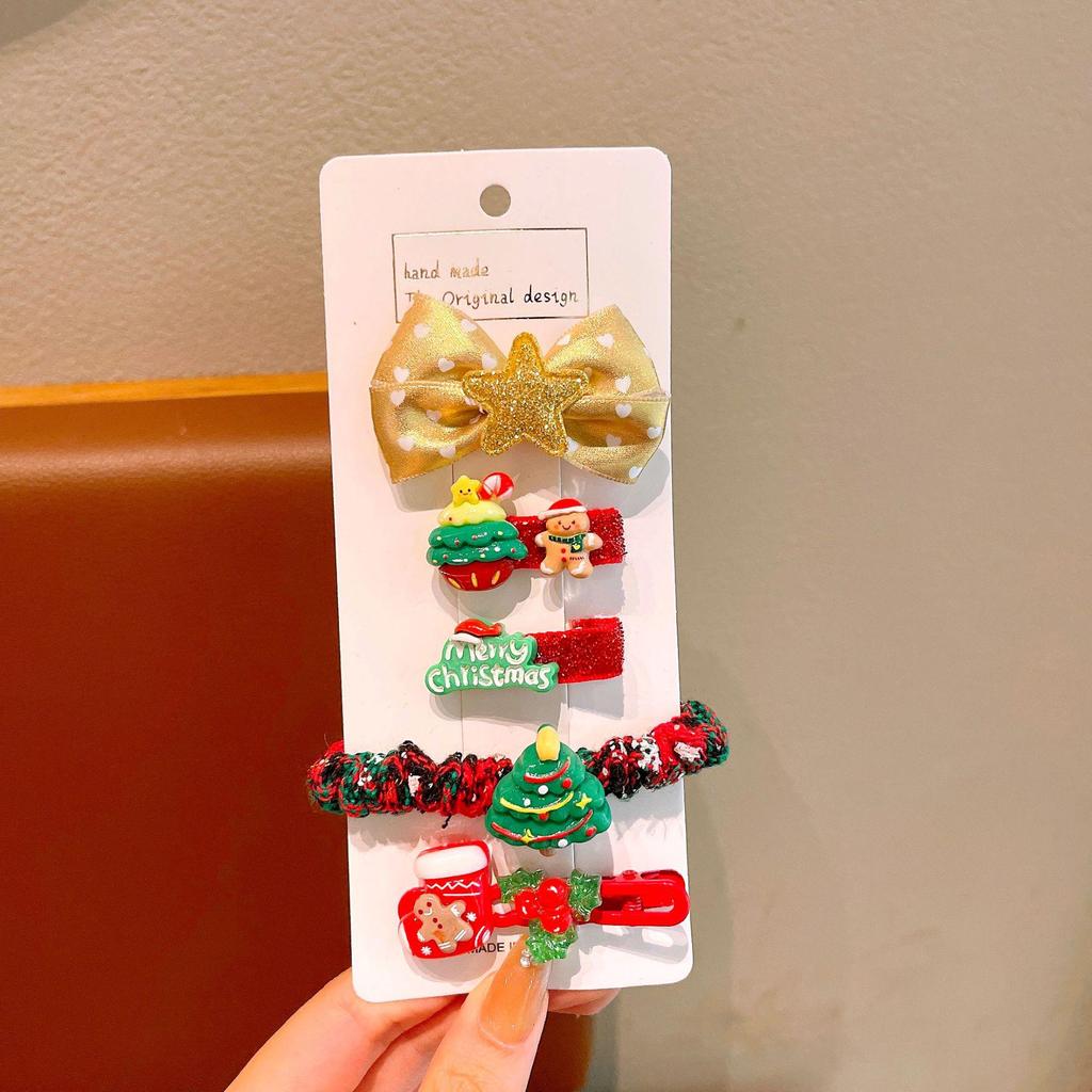 Милые детские заколки для волос в виде Санта-Клауса - 2025 Рождественские заколки-уточки для челки и боковые заколки для маленьких девочек