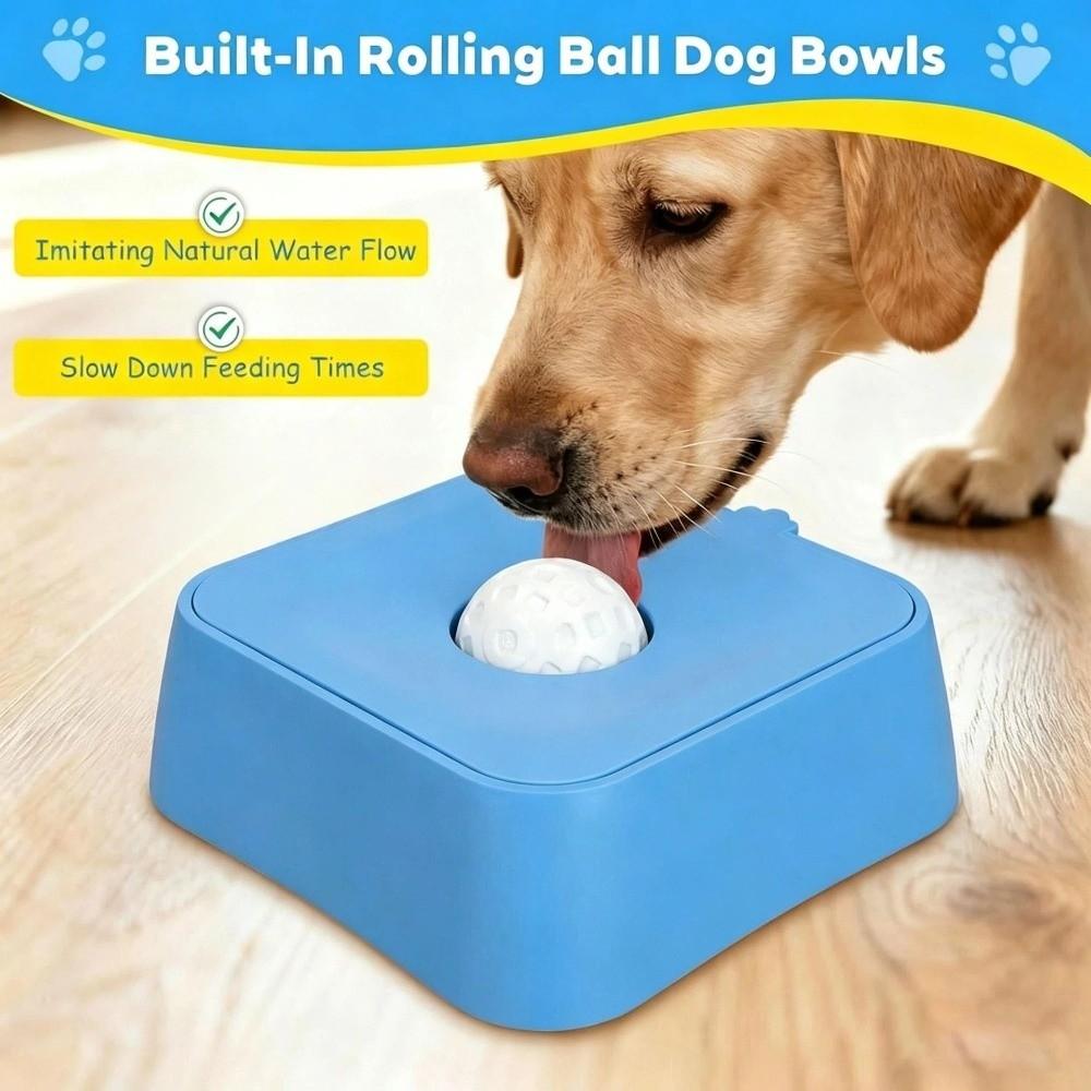 with Rolling Ball Dog Lick Bowl PP Material Pet Slow Feeder Upgrade Lick Ball Bowl for Dog Cats
