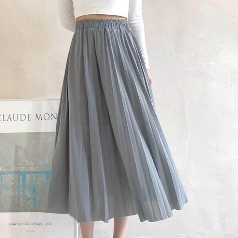 Shop Womens Guest+date Elastic Waist Chiffon Pleated Long Skirt Won Wsk Wf0b9a