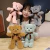 30cm Furry Ribbon Bear Plush Toy Soft Stuffed Animal Doll Small Pink Gray White Bear Doll Lovely Birthday Gifts For Kids