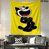 felix the cat Wall Tapestry Aesthetic Wall Hanging Printed Fabric Blanket Decorative Tapestries for Bedroom Living Room Home Decor