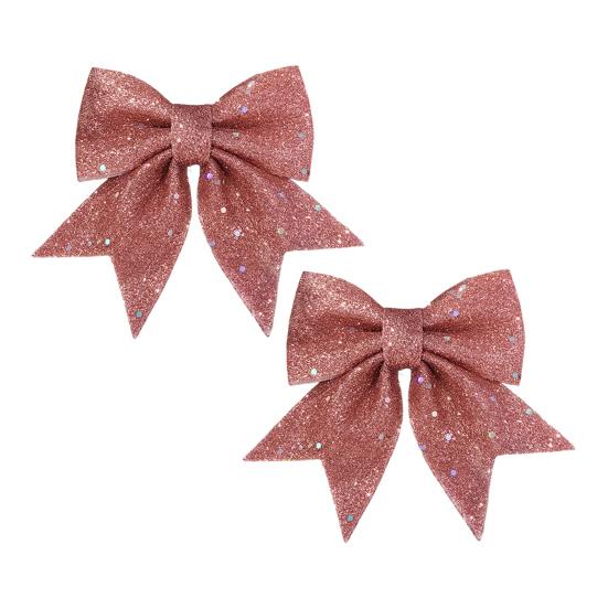 2 шт. Рождественский блестящий бант, многоразовый, сделай сам, украшение для рождественской елки, подарочной коробки, венка, праздничный, золотой порошок, пайетки, большой бант, товары для вечеринки