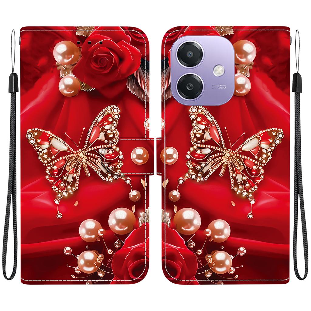 Чехол-книжка из искусственной кожи ручной работы для Oppo A3/A3 4G/Oppo A60/Oppo A40/A40m/Oppo A5x, противоскользящий, противоударный чехол с ремешком на запястье и рисунками сердец/роз/кошек