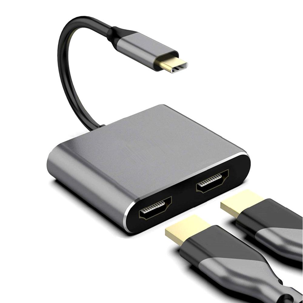 4-в-1 USB-C док-станция: Двойной HDMI 4K для Switch, Телефона, ROG, Планшета