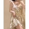 Summer Sweet Dress Floral Dress Women's Sundress Female Holiday Spaghetti Straps Beach Dresses